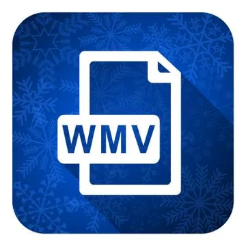 Wmv file flat icon, christmas button. Stock Illustration