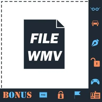 WMV icon flat Illustrazione stock