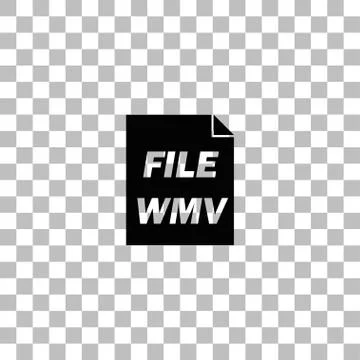 WMV icon flat Stock Illustration