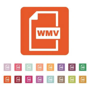The WMV icon. Video file format symbol. Flat Stock-Illustration