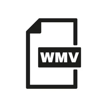 The WMV icon. Video file format symbol. Flat Stock Illustration