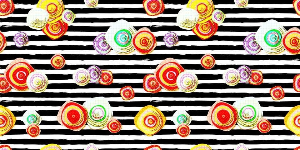 Wntage tropical flower pattern Stock Illustration