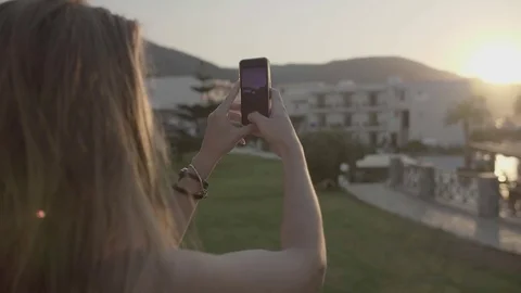 Woamn Taking Picture Stock Footage 81009190