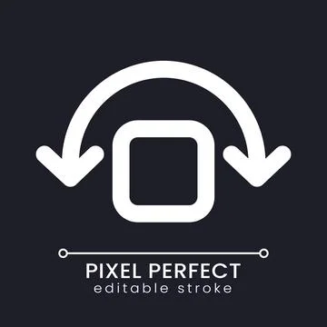 Wobble animation pixel perfect white linear ui icon for dark theme Stock Illustration
