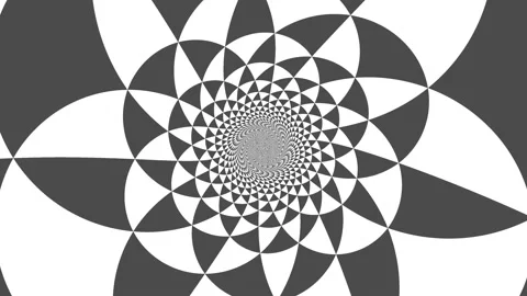 Wobbling Triangles Projection Inside Circles Mask Stock Footage 139736535