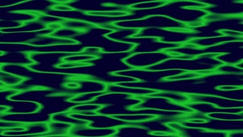 Wobbly liquid threads pattern in green on navy blue Stock Footage 274102306