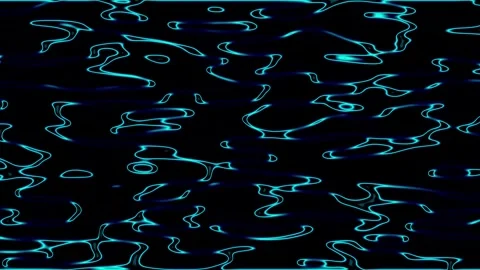 Wobbly liquid threads pattern in turquoise on dark blue Stock Footage 274102324