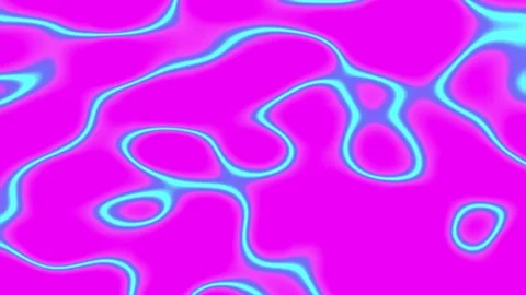 Wobbly liquid threads pattern in turquoise on pink Stock Footage 274102328