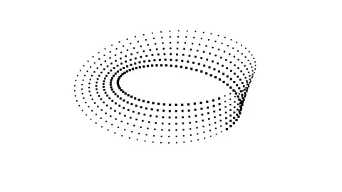 Wobbly Mobius Strip of Pixels Moving in 3d Tube Stock Footage 118986361