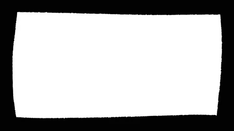 Wobbly torn black frame on a white background, stop motion animation Stock Footage 154943781