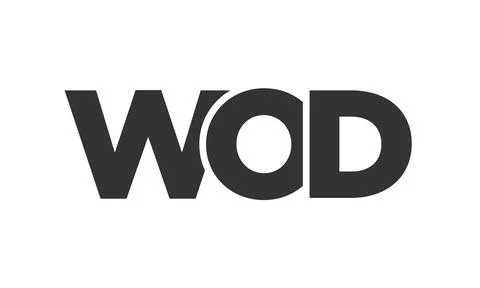 WOD logo design template with strong and modern bold text. Initial based ve.. Stock Illustration