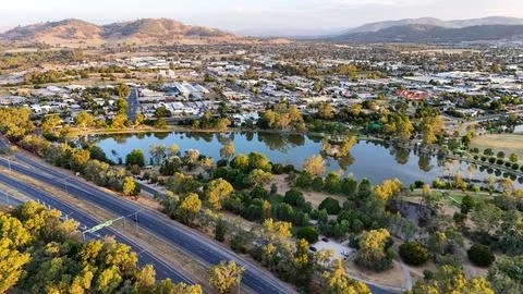Wodonga aerial view Stock Photos