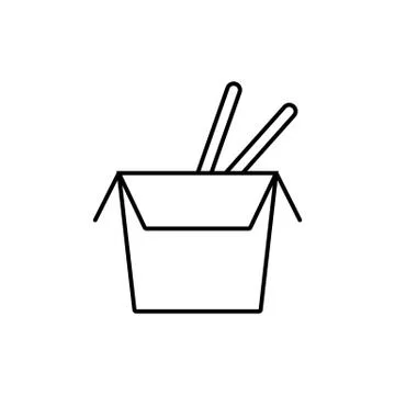 Wok box icon element of fast food icon for mobile concept and web apps. Thin  Illustrazione stock