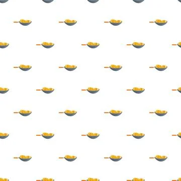 Wok cooking seamless pattern background with stir fry food 스톡 일러스트