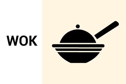 Wok icons Set. Stock Illustration