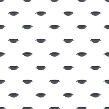 Wok pan kitchenware pattern with handles Illustration