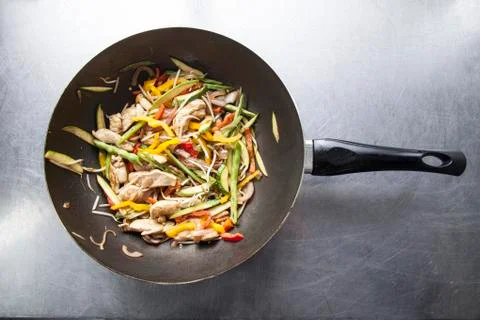 Wok pan Stock Photos
