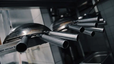 Wok pans on the shelf Stock Footage 112594117