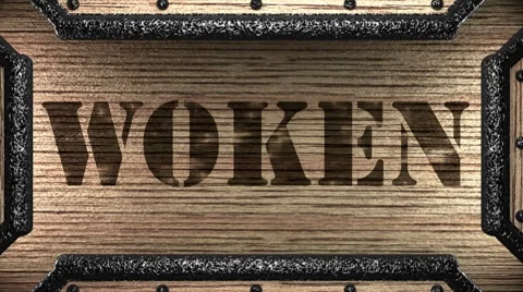 Woken on wooden stamp Stock Footage