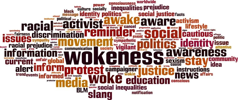 Wokeness word cloud Stock Illustration