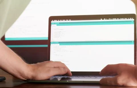 Woking on web application code Foto stock