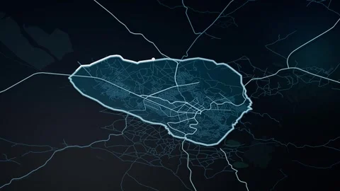 Wolaita Sodo Ethiopia Digital Map Highlight 4K Stock Footage 340180854
