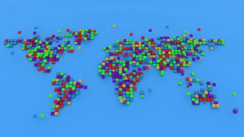 Wold map stream Stock Footage 122197035