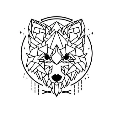 Wolf Abstract Polygonal Illustration Stock Illustration
