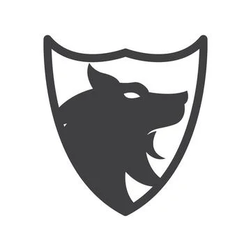 Wolf and shield icon. Stock Illustration
