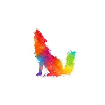 Wolf art design illustration vector wall art print Stock Illustration