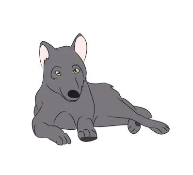 Wolf asleep, color, vector Stock Illustration