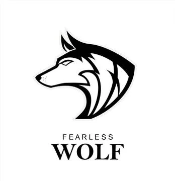 Wolf in black and white Stock Illustration