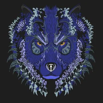 Wolf Blue Illustrazione stock