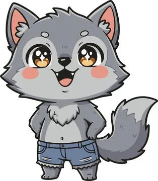 Wolf character, minimal simple vector illustration Stock Illustration