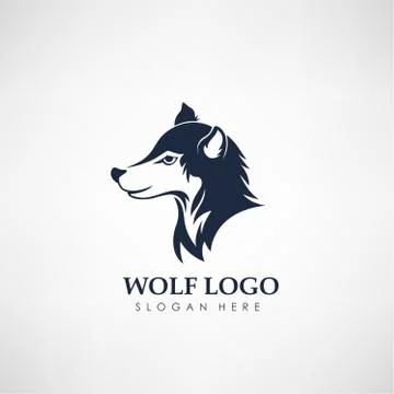 Wolf concept logo template. Label for hunting, company or organization. Vecto Stock Illustration