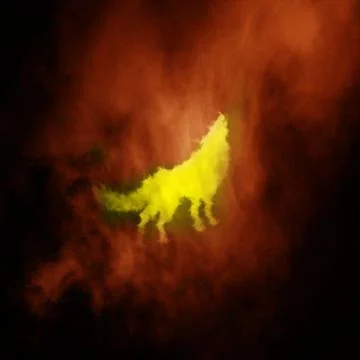 Wolf, covered in flames Stock Illustration
