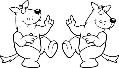 Wolf Dancing Stock Illustration
