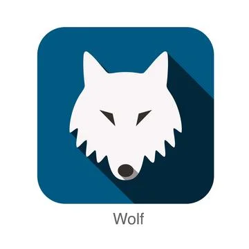 Wolf dog face flat icon, vector illustration Illustrazione stock