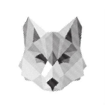 Wolf engraved sign illyustrat vector animals Stock Illustration