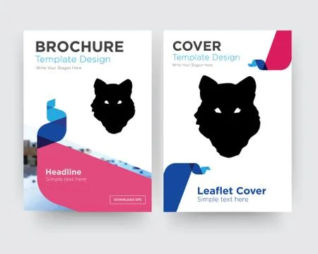 Wolf face brochure flyer design template Illustrazione stock gratuita
