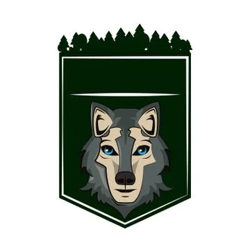 Wolf face cool sketch Stock Illustration