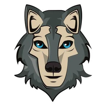 Wolf face cool sketch Stock Illustration