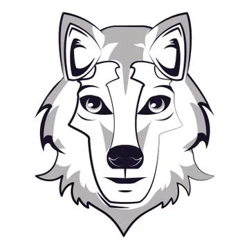 Wolf face cool sketch Stock Illustration