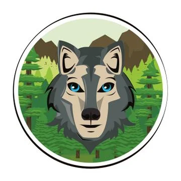 Wolf face cool sketch Stock Illustration