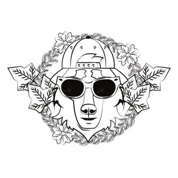 Wolf face cool sketch Stock Illustration