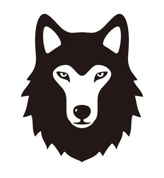 Wolf face flat icon design, vector illustration Stock-Illustration