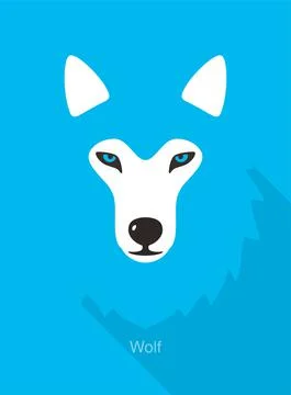 Wolf face flat icon design, vector illustration Stock Illustration