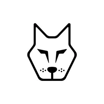 Wolf face icon isolated on white background. Vector illustration. Stock Illustration