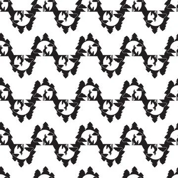 Wolf forest howl pattern seamless vector Illustrazione stock