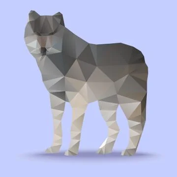 Wolf geometric polygon Stock Illustration